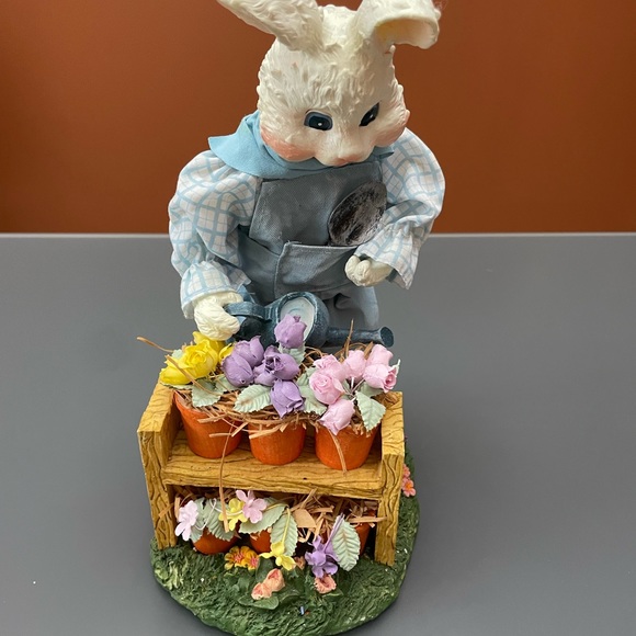 Vintage Figurines Fabric Mache Spring Easter Bunnies Bunny Couple 13-14” Lot 2 - Picture 12 of 16